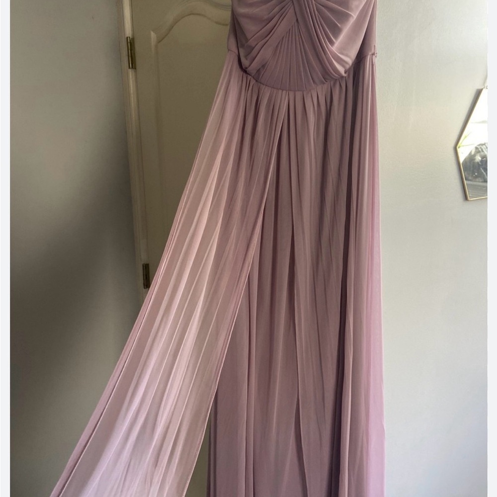 David’s Bridal bridesmaid dress-blush pink